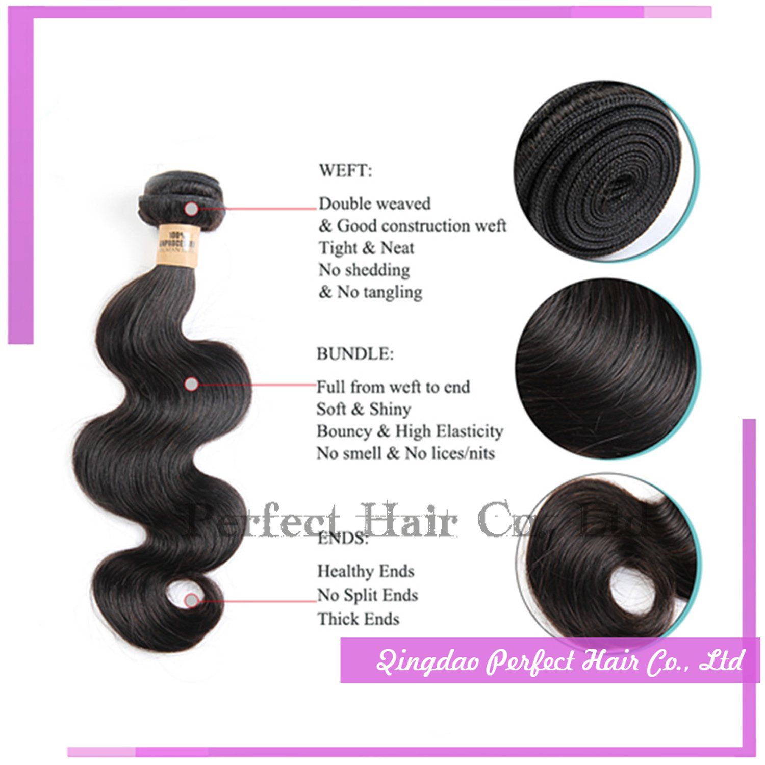 100% Unprocessed Virgin Human Hair Extension